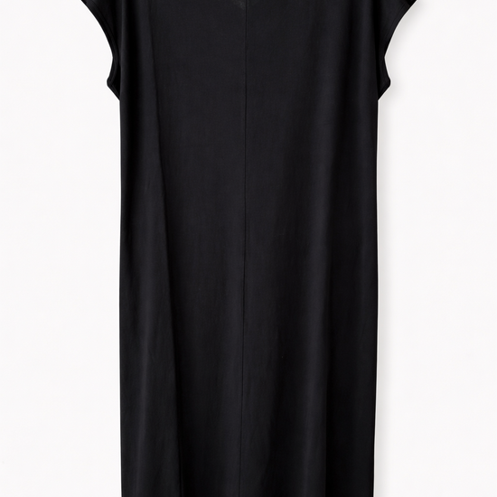 Back image of black t-shirt dress