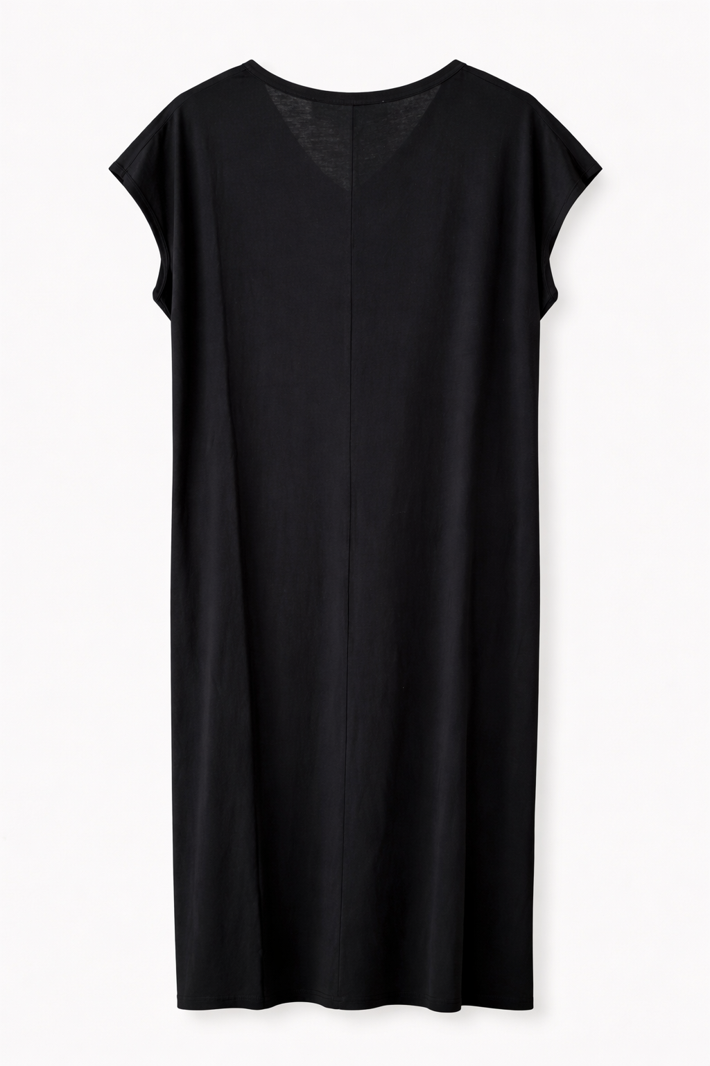 Back image of black t-shirt dress