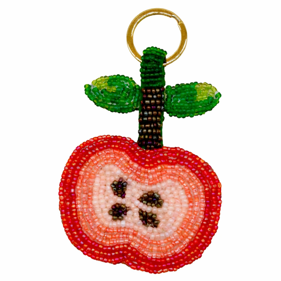 apple keyring on white background