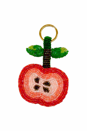 apple keyring on white background