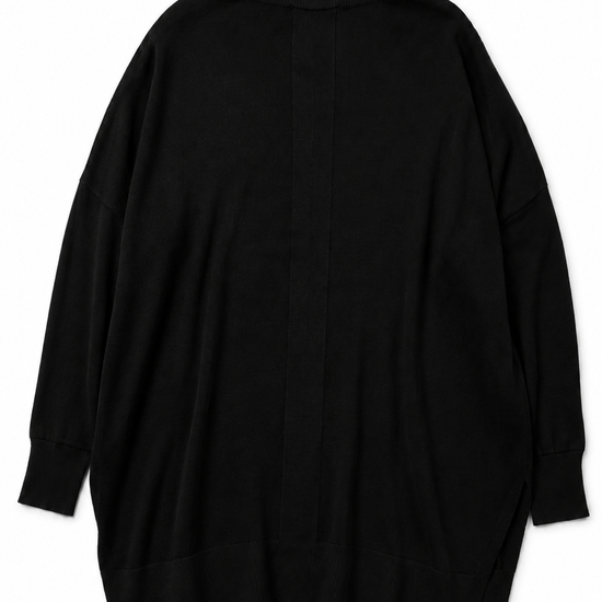 Black turtleneck wool knit on a white background