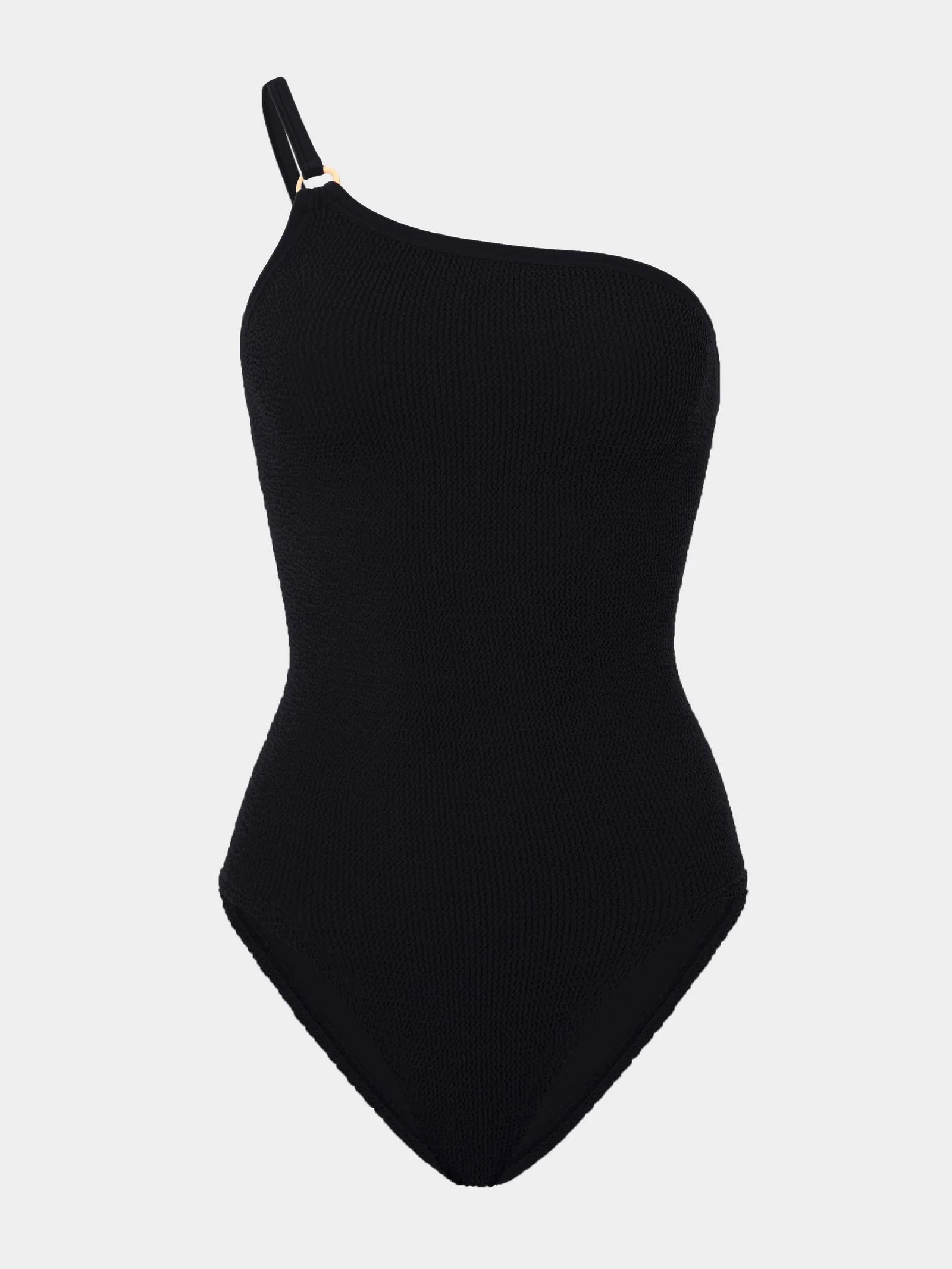 Black one shoulder swimsuit from HunzaG