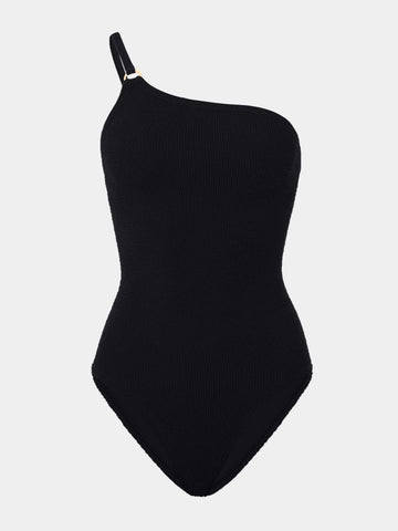 Black one shoulder swimsuit from HunzaG