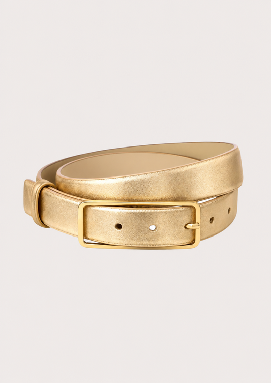 Gold belt on a light beige background