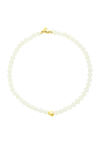 White opal beaded necklace with gold plated details from Talis Chains