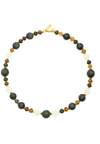 Deconstructed Beaded Necklace Black/Brown