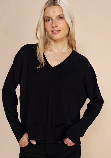 black v neck jumper