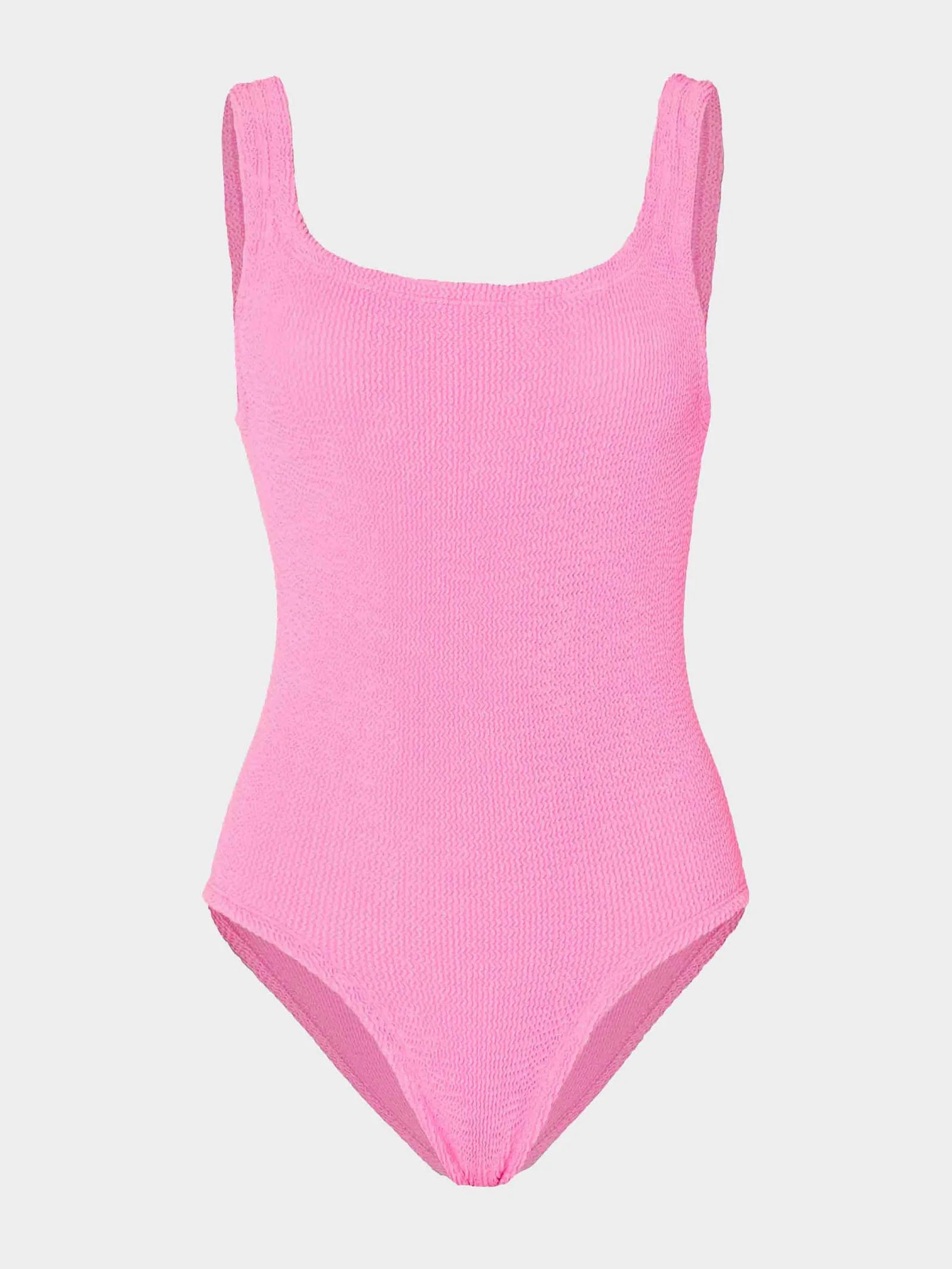 Pink swimsuit on a light gray background