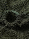 detail on green one size swimsuit