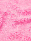 sqaure neck crinkle pink swimsuit from hunza g close up of fabric