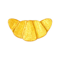 Brushed gold croissant stud single earring