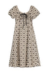Long dress with floral pattern on a white background