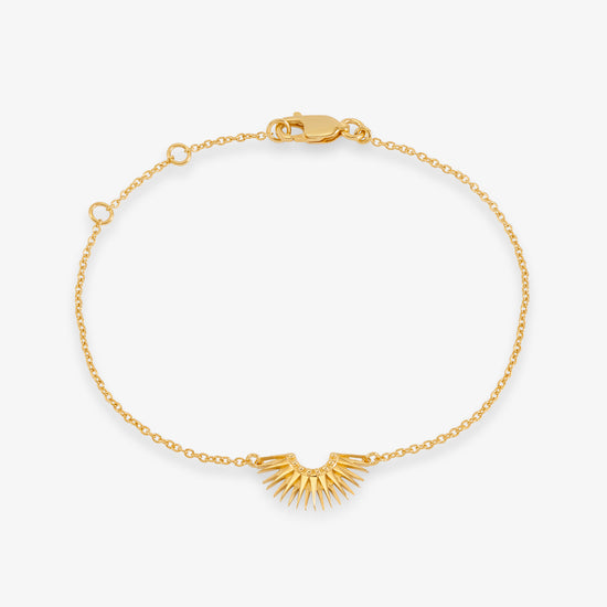 gold bracelet with rising sun in the centre with lobster clasp from rachel jackson 