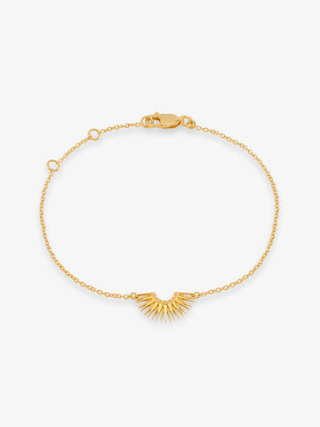 gold bracelet with rising sun in the centre with lobster clasp from rachel jackson 
