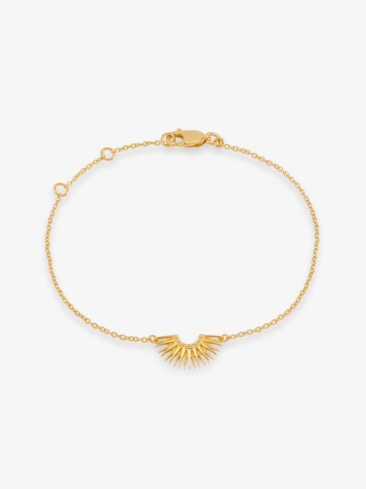 gold bracelet with rising sun in the centre with lobster clasp from rachel jackson 