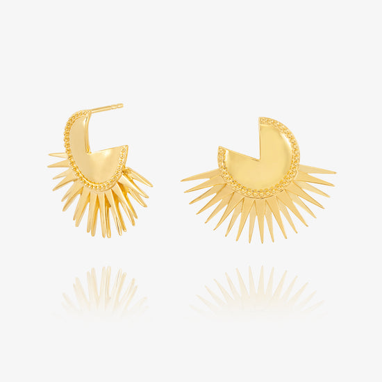 gold circular spike stud earrings from rachel jackson