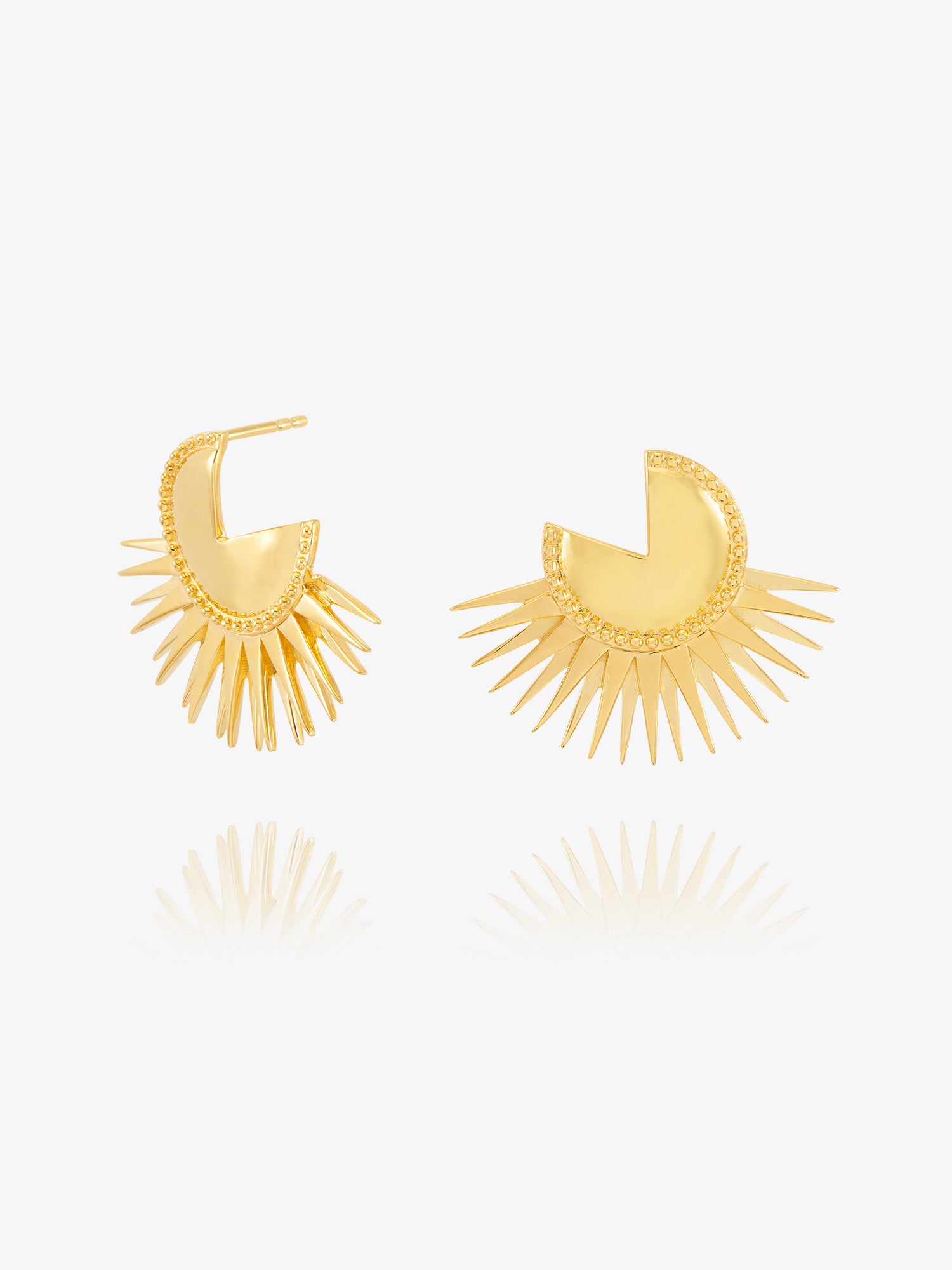 gold circular spike stud earrings from rachel jackson