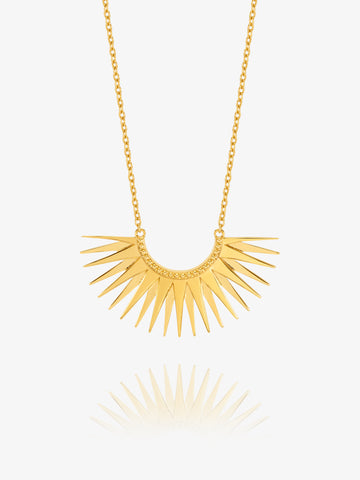 medium sized half sunshine with gold spikes on a delicate gold chain from rachel jackson