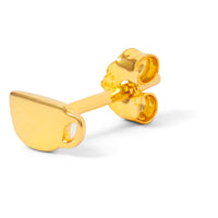 Tea cup gold plated single stud earring