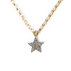 Diamond studded chunky star necklace on a gold chain