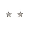 Mixed metal pave diamond star shaped stud earrings