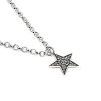 Silver diamond studded star necklace