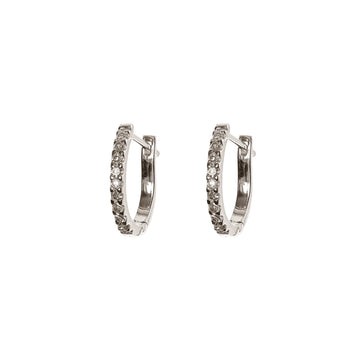 Diamond & Silver Huggie Hoops