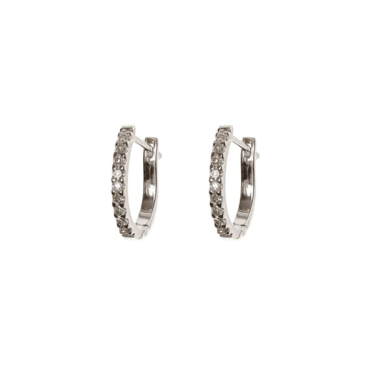 Diamond & Silver Huggie Hoops