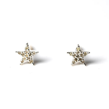 Diamond & Silver Star Studs