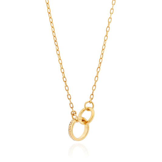 Gold Plated Sterling silver necklace with joined circle charms