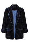 Super soft velvet navy blazer with 3/4 length sleeves