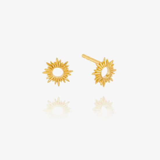 sunshine stud gold earring with butterfly fastening from rachel jackson
