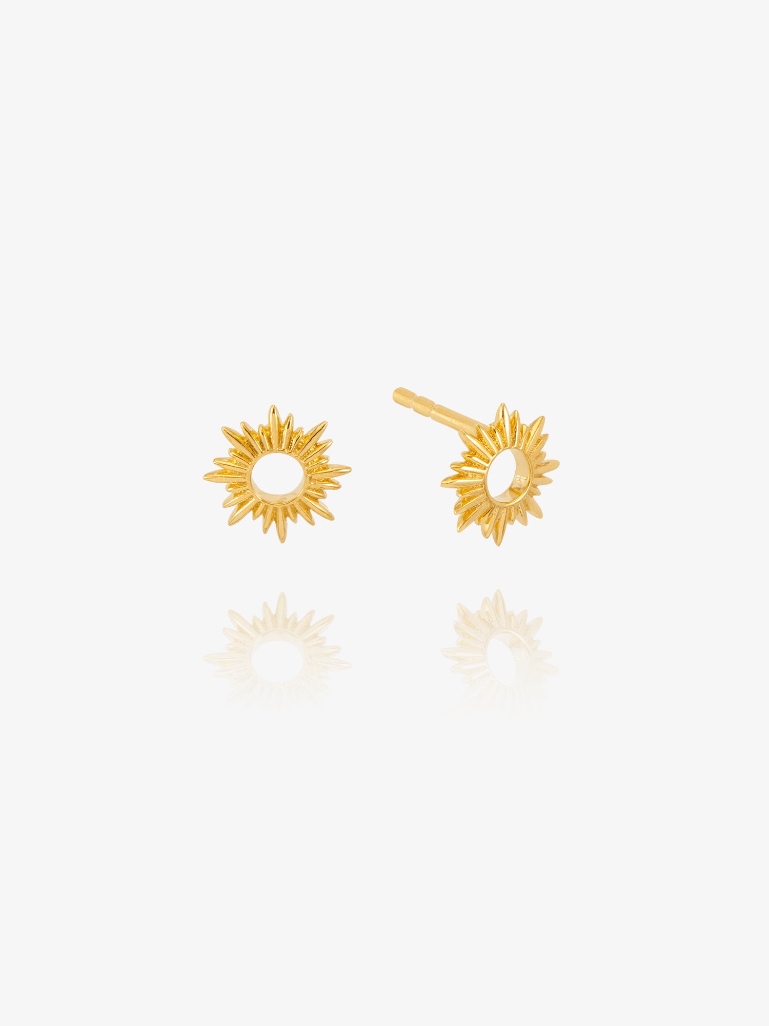 sunshine stud gold earring with butterfly fastening from rachel jackson