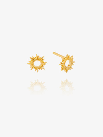 sunshine stud gold earring with butterfly fastening from rachel jackson