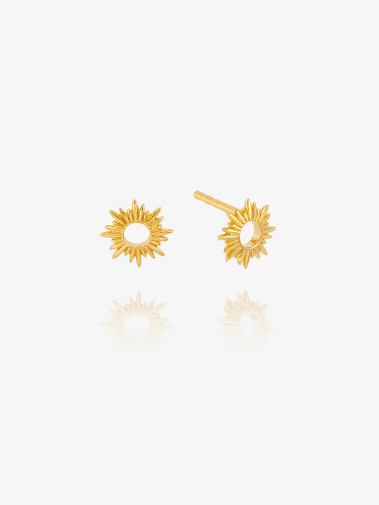 sunshine stud gold earring with butterfly fastening from rachel jackson
