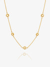 gold necklace with sunshines along the chain from rachel jackson