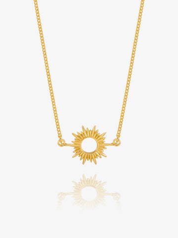 gold spiky sunshine necklace with delicate gold chain from rachel jackson