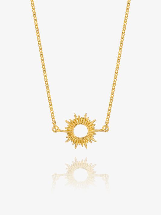gold spiky sunshine necklace with delicate gold chain from rachel jackson