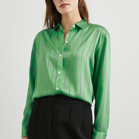 Elias Shirt Basil Stripe 