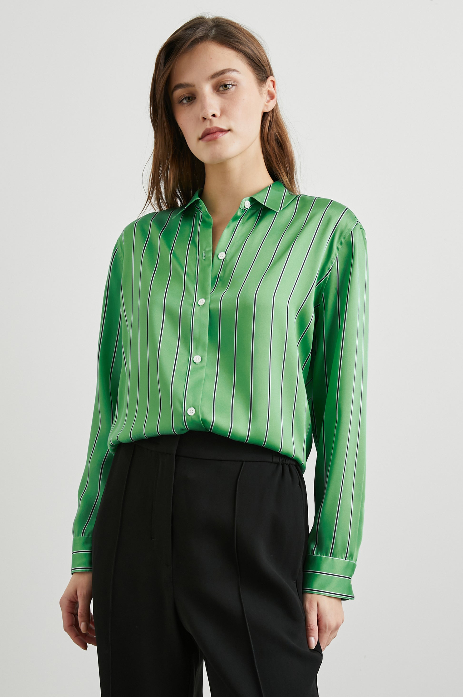 Elias Shirt Basil Stripe 