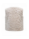 rear view of cream faux fur gillet