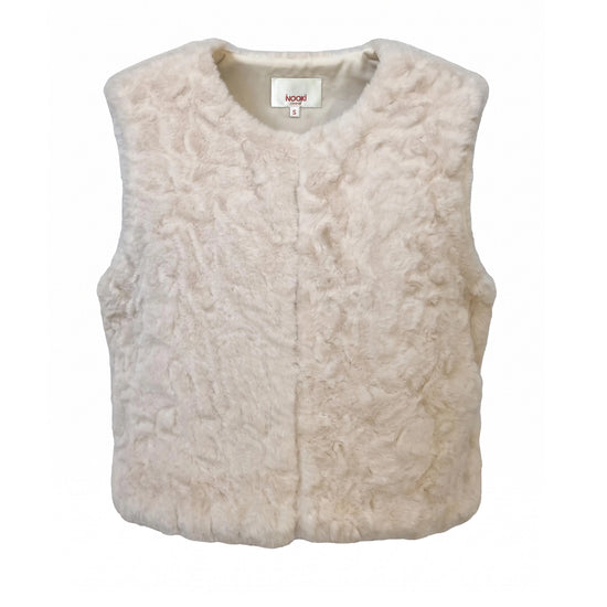 Cream faux fur gillet