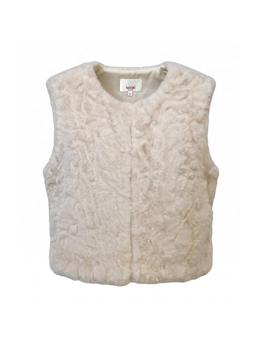 Cream faux fur gillet