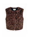 animal print faux fur gillet