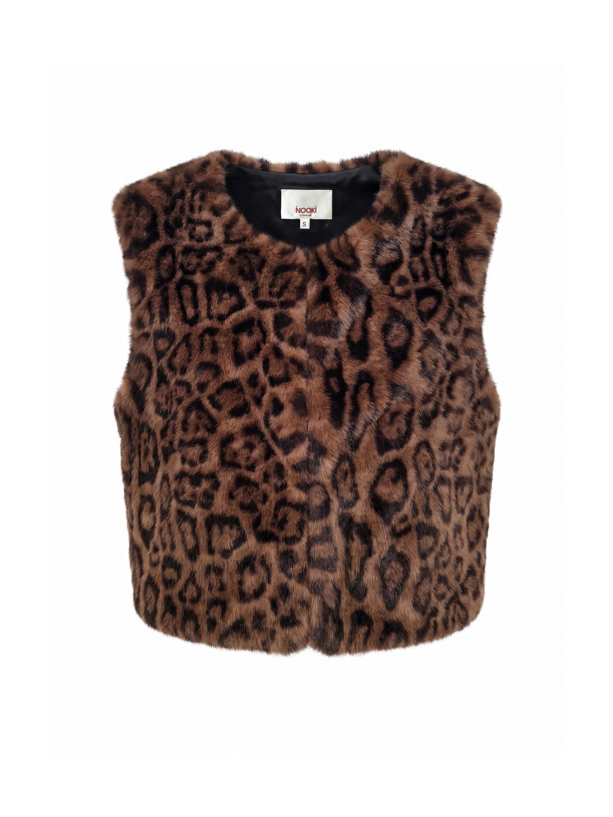 animal print faux fur gillet