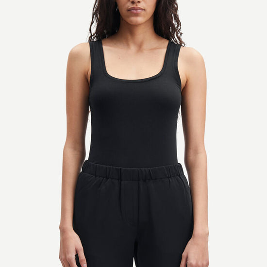 Black scoop neck vest top