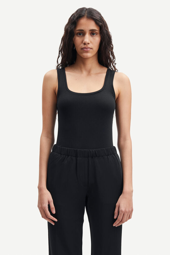 Black scoop neck vest top