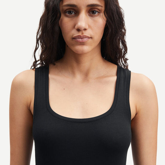 Black scoop neck vest top