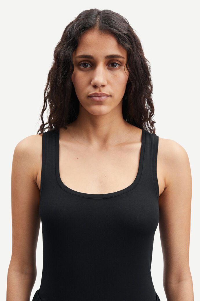 Black scoop neck vest top