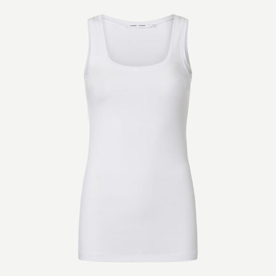 White scoop neck vest top